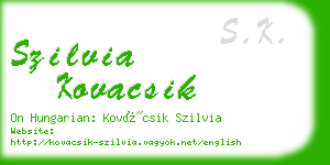 szilvia kovacsik business card